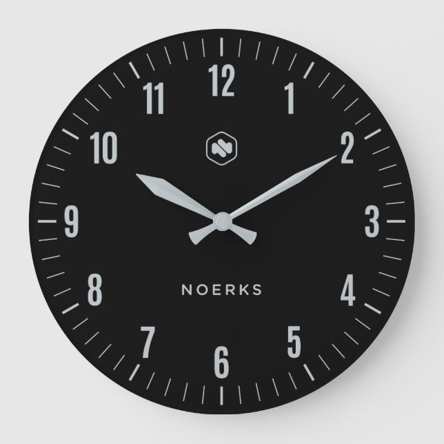 Grande Horloge Ronde Minimalist Black Wall Clock (Recto)