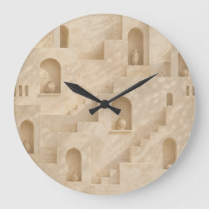 Grande Horloge Ronde Minimalist Desert Architecture Wall Clock