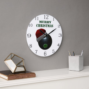 Grande Horloge Ronde Minimalists Bows Joyeux Noël,