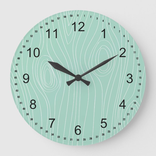 Grande Horloge Ronde Mint Faux Wood (Recto)