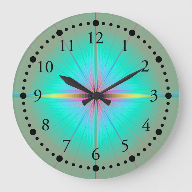 Grande Horloge Ronde Mint flower Wall Clock (Recto)