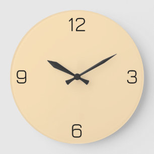 Grande Horloge Ronde Moccasin Cuir FFE4B5 Couleur - Option pour ajouter
