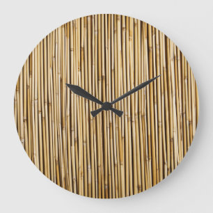 Grande Horloge Ronde Modèle customisé par arrière - plan en bambou