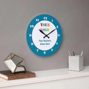 Grande Horloge Ronde Modèle d'horloge avec le nom et le logo de votre e