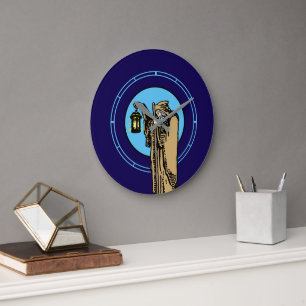 Grande Horloge Ronde Modèle Tarot vintage "L'ermite"
