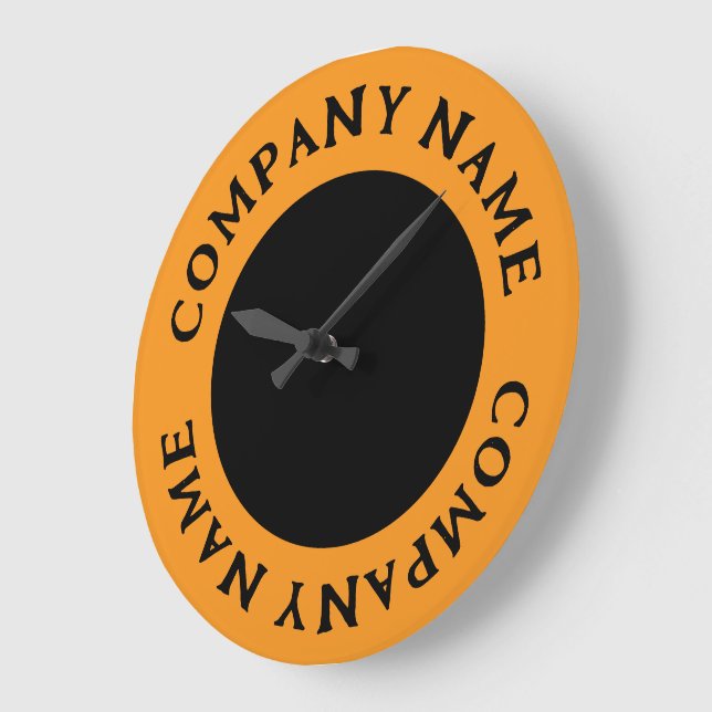 Grande Horloge Ronde Modern & Bold Circled Business Name Large Clock (Angle)