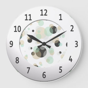 Grande Horloge Ronde Modern Bubbles with Shiny Metallic Digits Circle