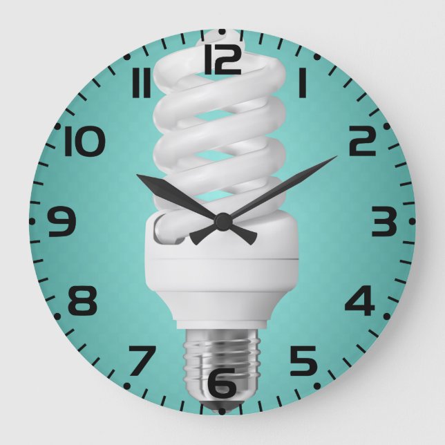 Grande Horloge Ronde Modern Spiral Compact Fluorescent Lightbulb (Recto)