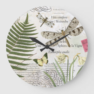 Grande Horloge Ronde modern vintage french dragonfly