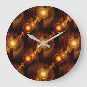 Grande Horloge Ronde Moderne Bohème Élégant Motif Artistique Abstrait D