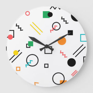 Grande Horloge Ronde Moderne, espiègle, frais, à la mode, Memphis