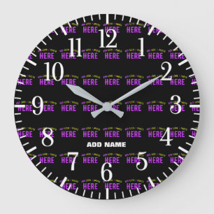 GRANDE HORLOGE RONDE MODERNE ET MODERNE PERSONNALISABLE NOIR VÉRIFIÉ