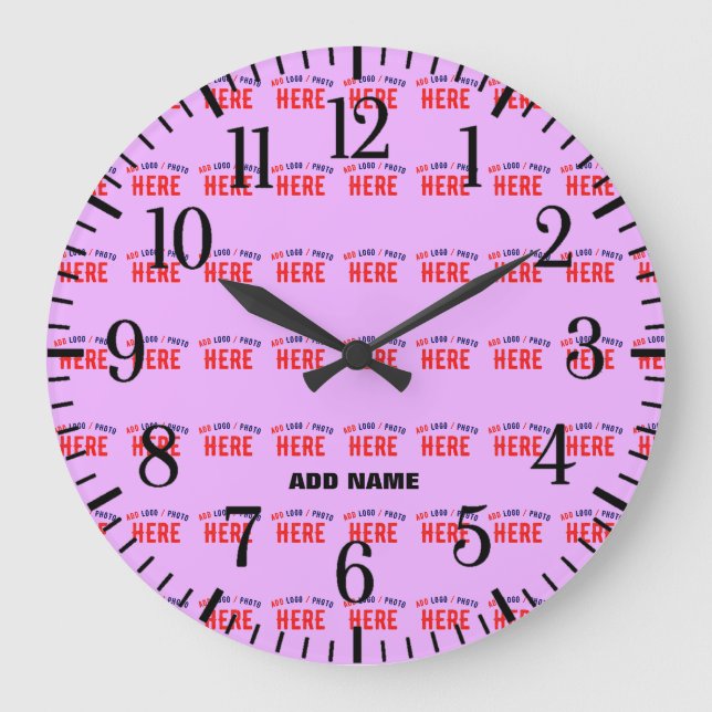 GRANDE HORLOGE RONDE MODERNE MODERNE PERSONNALISABLE MAUVE VÉRIFIÉE MAR (Recto)