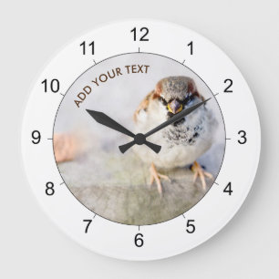 Grande Horloge Ronde Moineau Sérieux