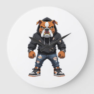 Grande Horloge Ronde Molosse Alpha Urbain � Mascotte de Style de Rue 