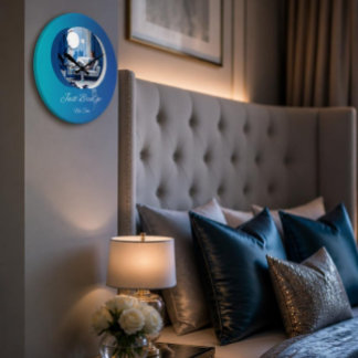 Grande Horloge Ronde Moment pour moi Respirer Bleu