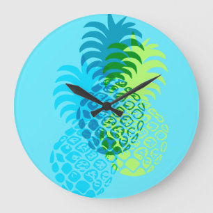 Grande Horloge Ronde Momona Pineapple Hawaiian Tropical