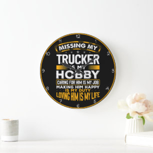 Grande Horloge Ronde Mon Camionneur Manquant Est Mon Hobby