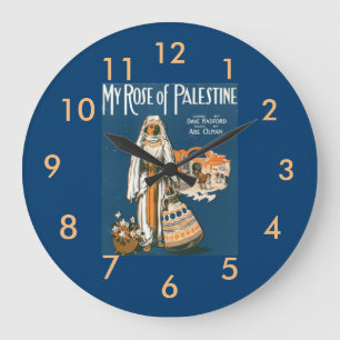 Grande Horloge Ronde Mon Rose de la Palestine