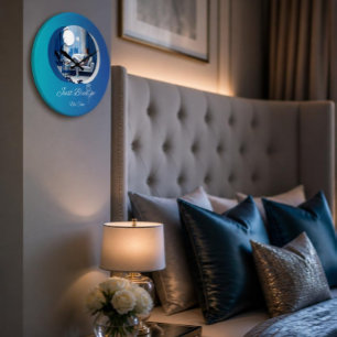 Grande Horloge Ronde Mon Temps Respire Juste Le Bleu