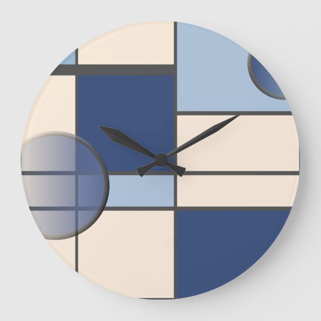 Grande Horloge Ronde Mondrian et Blue (Recto)