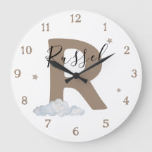 Monogram Brown Baby Initial Name Nursery Wall