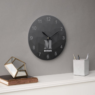 Grande Horloge Ronde Monogramme à motif géométrique en maille dégradé g