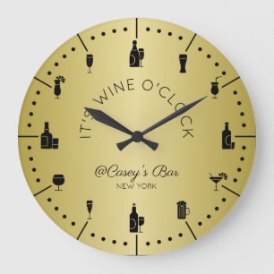 Grande Horloge Ronde Monogramme c'est noir élégant d'or heure de vin