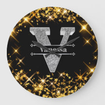 Monogramme d'argent initial V personnalisé Votre n
