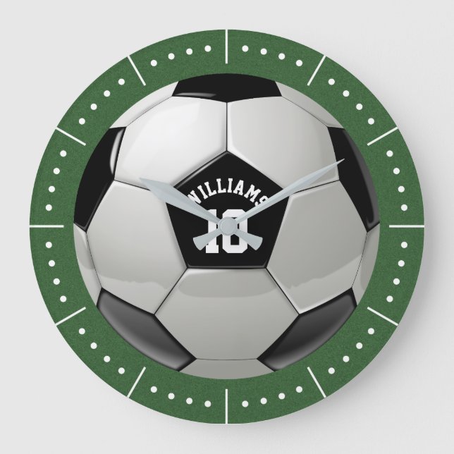 Grande Horloge Ronde Monogramme de balle de football Association Footba (Recto)