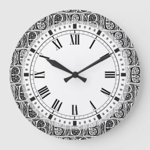 Grande Horloge Ronde Monogramme de la lettre lumineux par manuscrit