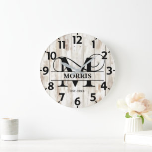 Grande Horloge Ronde Monogramme M Maison Rustique