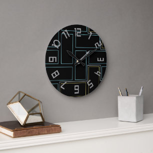 Grande Horloge Ronde Monogramme Numéros rustiques
