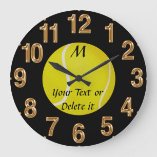 Grande Horloge Ronde MONOGRAMME personnalisé d'horloge de tennis et