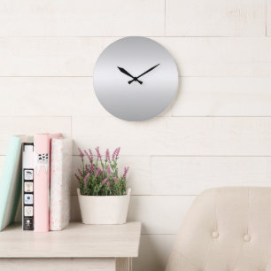 Grande Horloge Ronde Monogramme Turquoise gris rustique