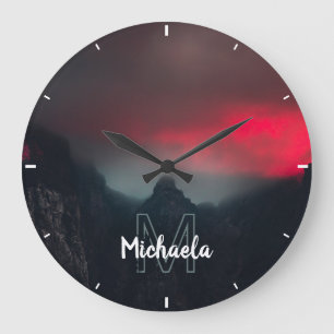 Grande Horloge Ronde Monographie des nuages brûlants, du brouillard et 