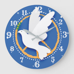Grande Horloge Ronde Montée des signes de paix de Peace Dove