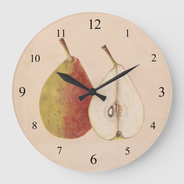 Grande Horloge Ronde Montée vintage des poires (Recto)