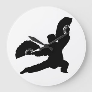 Grande Horloge Ronde Montre Du Ventilateur Tai Chi