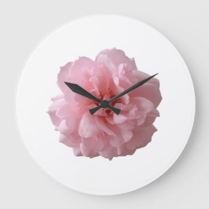 Grande Horloge Ronde Montre Murale Fleur Rose – Élégance Florale au Cœu