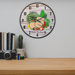 Grande Horloge Ronde Montrez-leur le pouce Maître Jardinier personnalis