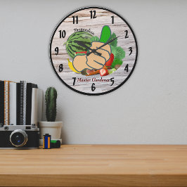 Grande Horloge Ronde Montrez-moi le pouce Maître Gardener personnalisé