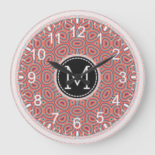 Grande Horloge Ronde Mosaic Moderne Monogramme #9