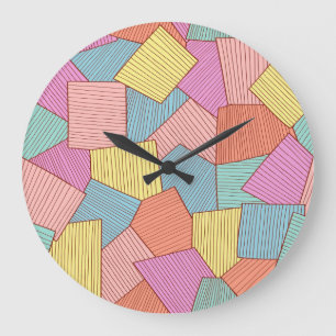 Grande Horloge Ronde motif Abstrait