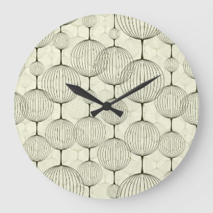 Grande Horloge Ronde motif arrière - plan Abstrait géométrique et trans