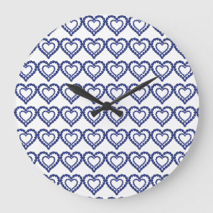 Grande Horloge Ronde Motif bleu