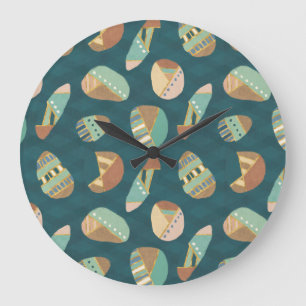 Grande Horloge Ronde Motif bleu extérieur d'étape   de Geo