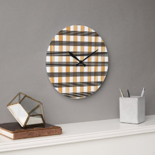 Grande Horloge Ronde Motif Brown de vérification du service