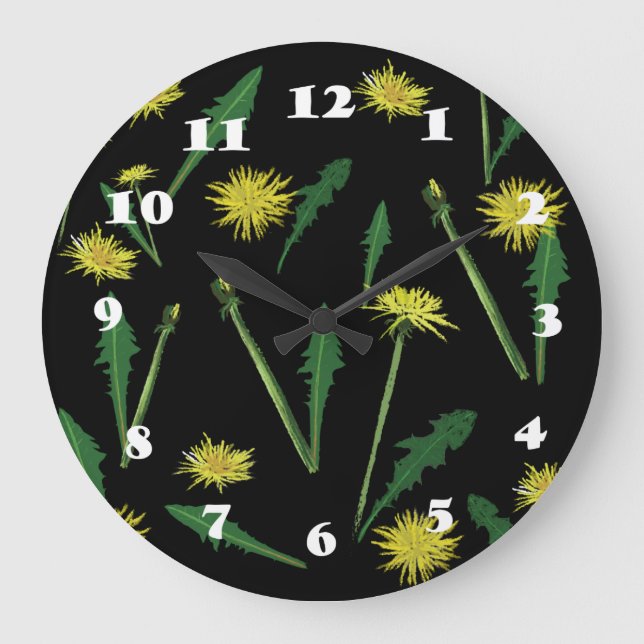 Grande Horloge Ronde Motif Dandelions (Recto)