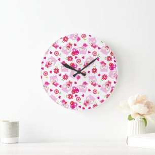 Grande Horloge Ronde Motif De Chouettes, Chouettes Mignonnes, Chouettes